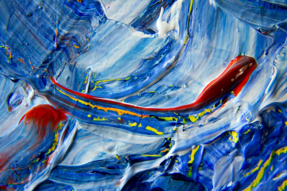 Blue Yellow And Red Abstract Painting