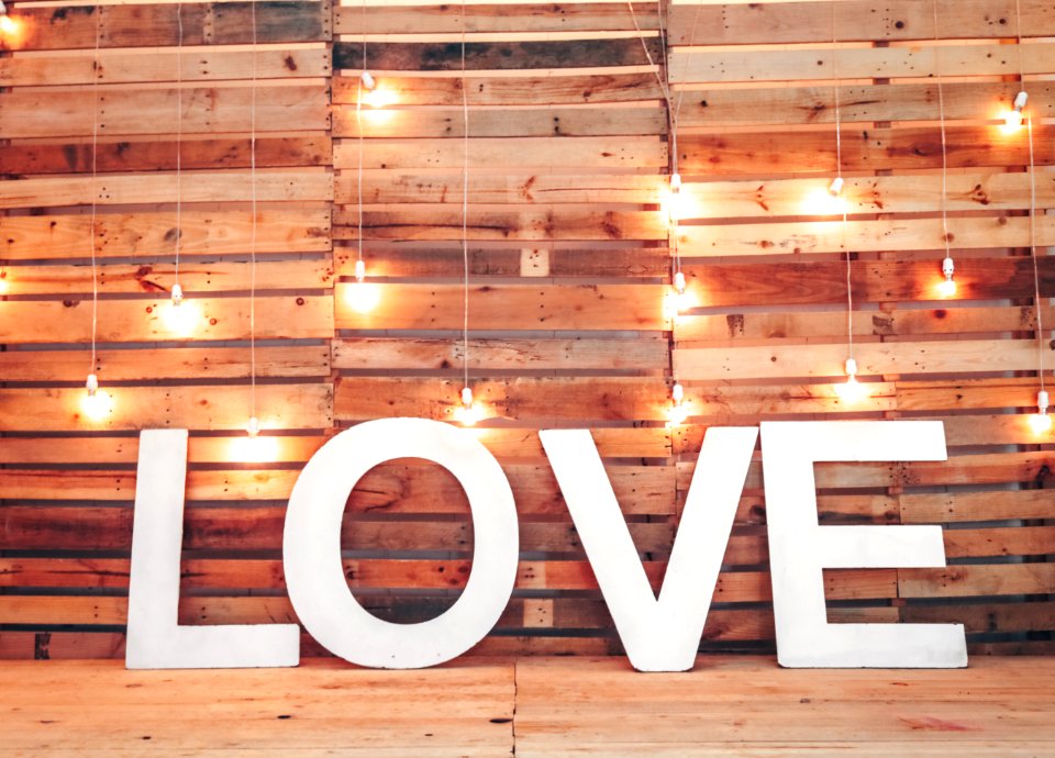 White Love Free Standing Letters