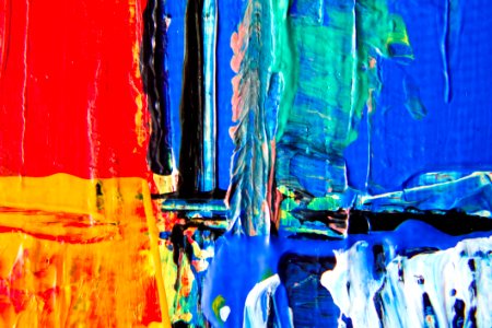 Red Yellow Blue And Red Abstract Painting photo