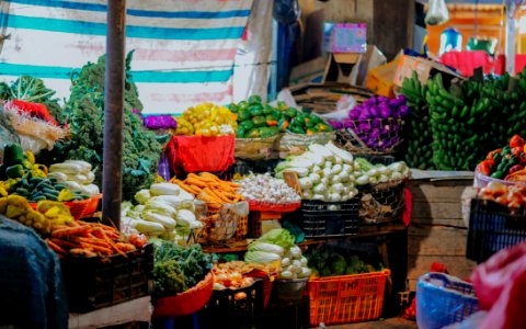 Assorted Vegetables On Crates photo