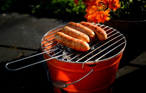 Charcoal Grill With Sausage