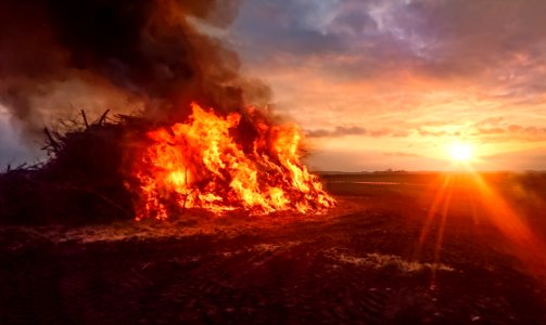 Bonfire During Sunset photo