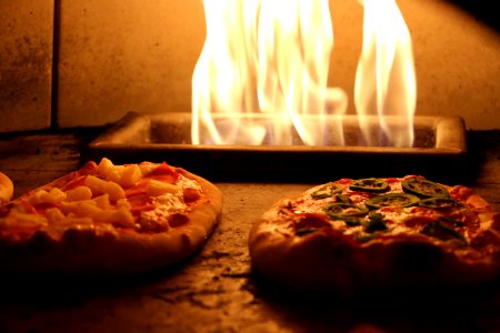 Two Pizza In Stove