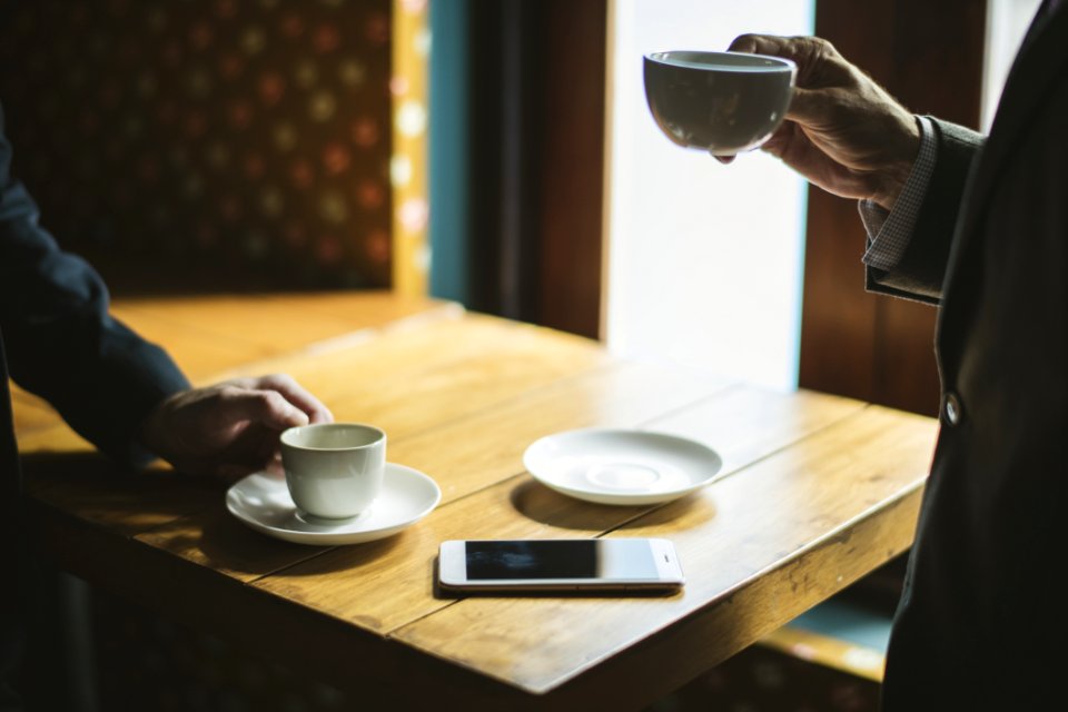 White Ceramic Mug With Saucer