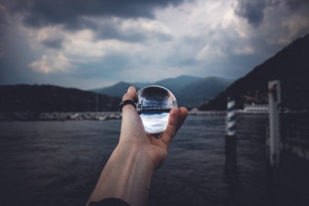 Person Holding Water Orb photo