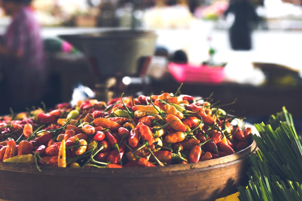 Focus Photo Of Round Brown Wooden Bowl Filled With Chili Lot