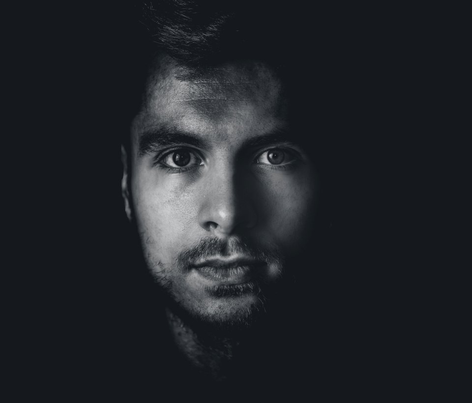 Grayscale Photo Of Mans Face