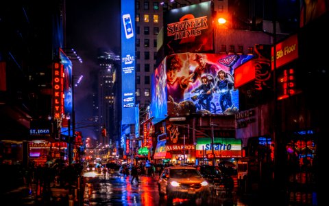 Stranger Things 2 Sign In City At Night photo