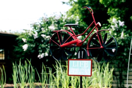 Shallow Focus Photo Red And Black Bicycle Miniature Decor