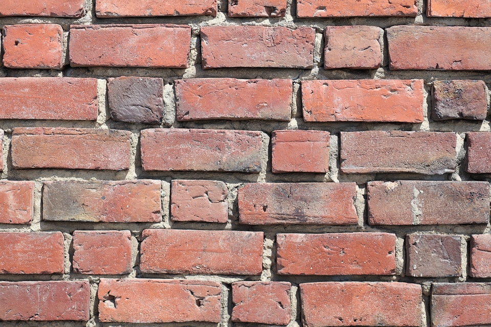 Bricks background red