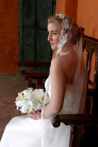 Bride Flower Gown Wedding Dress photo