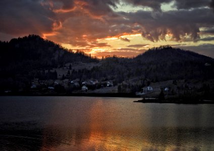 Sky Reflection Loch Sunset photo