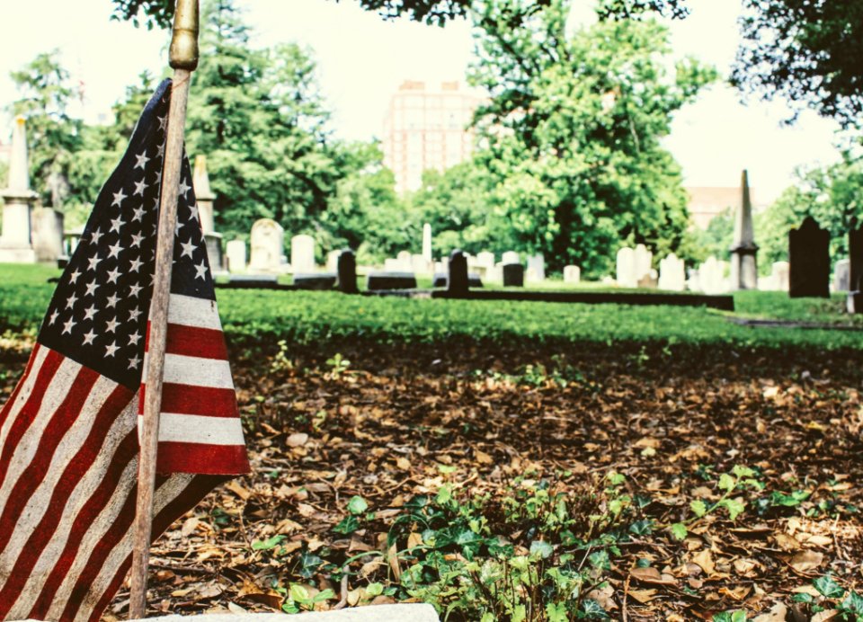 Us Flag Stand On National Heroes Cemetery