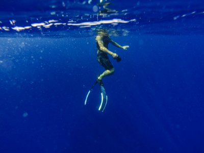 Man Underwater Photo photo