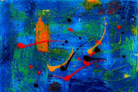 Blue And Multicolored Abstract Painting