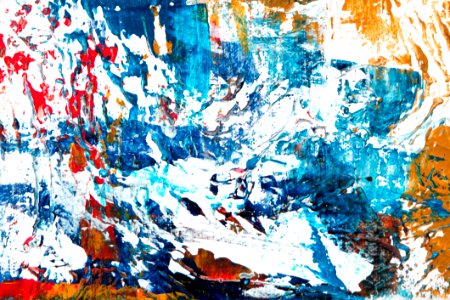 Blue White Red And Yellow Abstract Painting photo