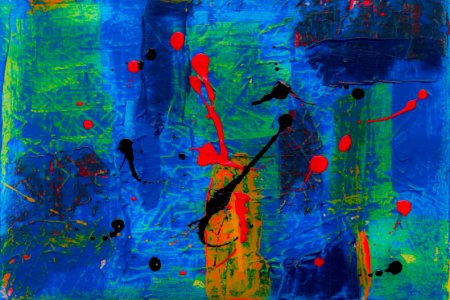 Blue Green Red And Black Abstract Painting photo