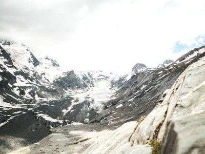 Snow Covered Mountain Range photo