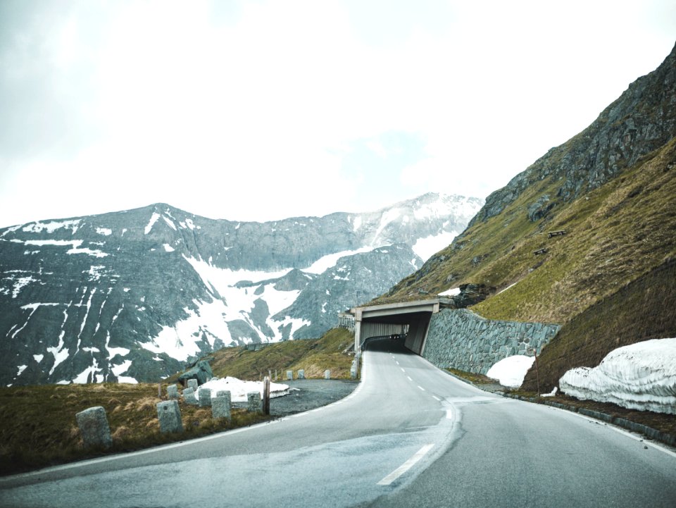 Grey Road Near Mountain