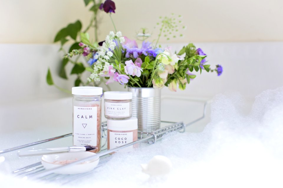 Purple Flowers On Tin Can