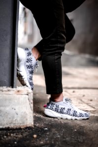 Person Wears Pair Of Gray Low-top Sneakers photo