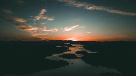 Silhouette Of Body Of Water photo