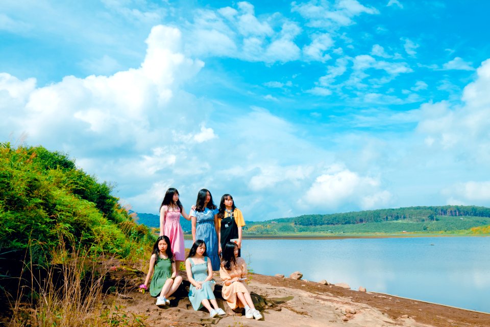 Photo Of Six Girls Near Body Of Water photo