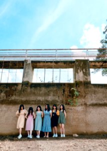 Six Girls On Leaning On Walls