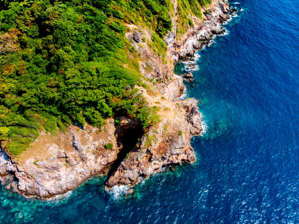Green And Brown Island Aerial Shot