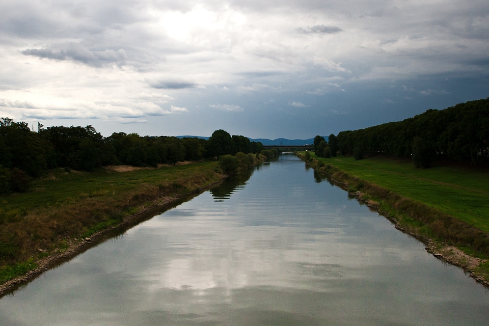 Neckar clouds water reflection