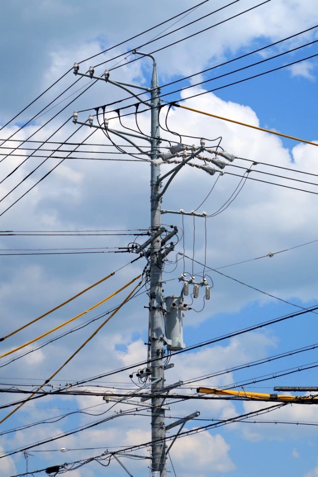 Sky Overhead Power Line Electricity Transmission Tower