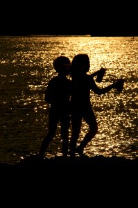 Water Silhouette Fun Darkness