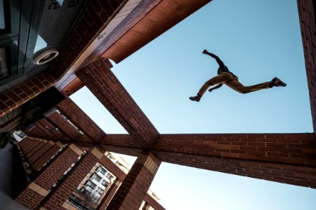 Person Doing Parkour Exhibition photo