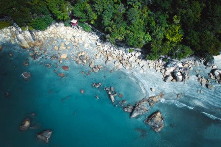 Birds Eye View Of Rocky Shore