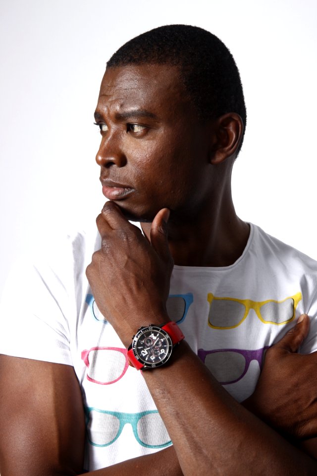 Man With White Crewneck T-shirt