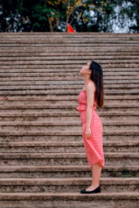 Standing Woman Wearing Dress photo