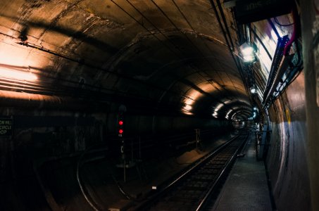 Black Train Rail Tunnel photo