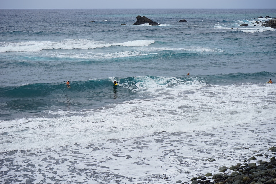 Surfer fun bathing beach