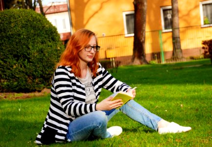 Sitting Grass Plant Lawn photo