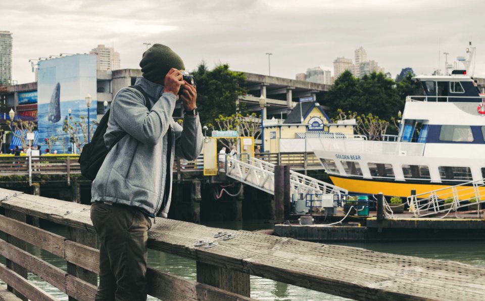A Man Taking Photos
