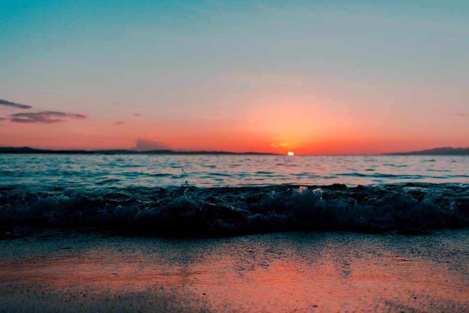 Scenic Of Ocean During Sunset