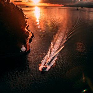 White Cruise Ship In Body Of Water