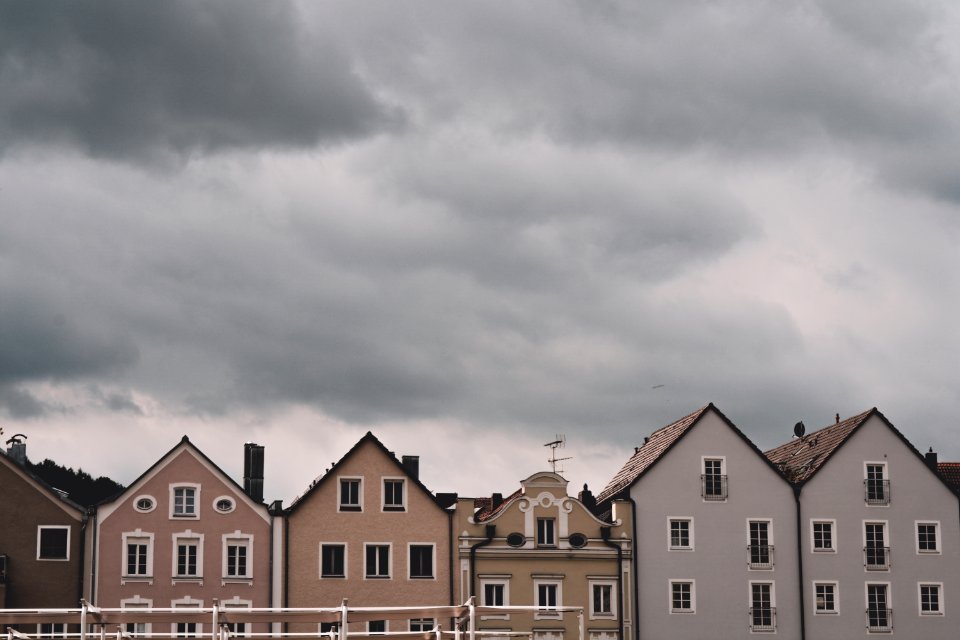Houses Under Cloudy Sky