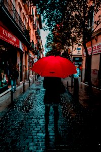Photo Of Person Holding Red Umbrella