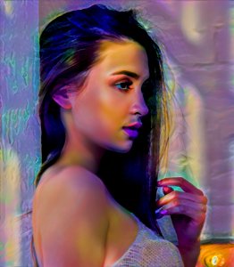 Beauty Purple Modern Art Girl