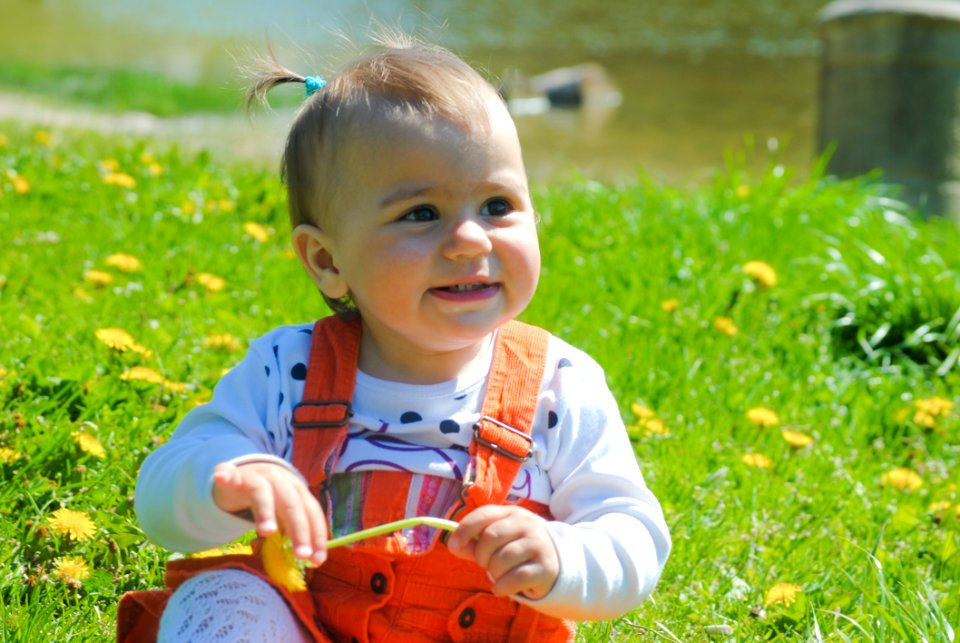 Child Toddler Grass Play