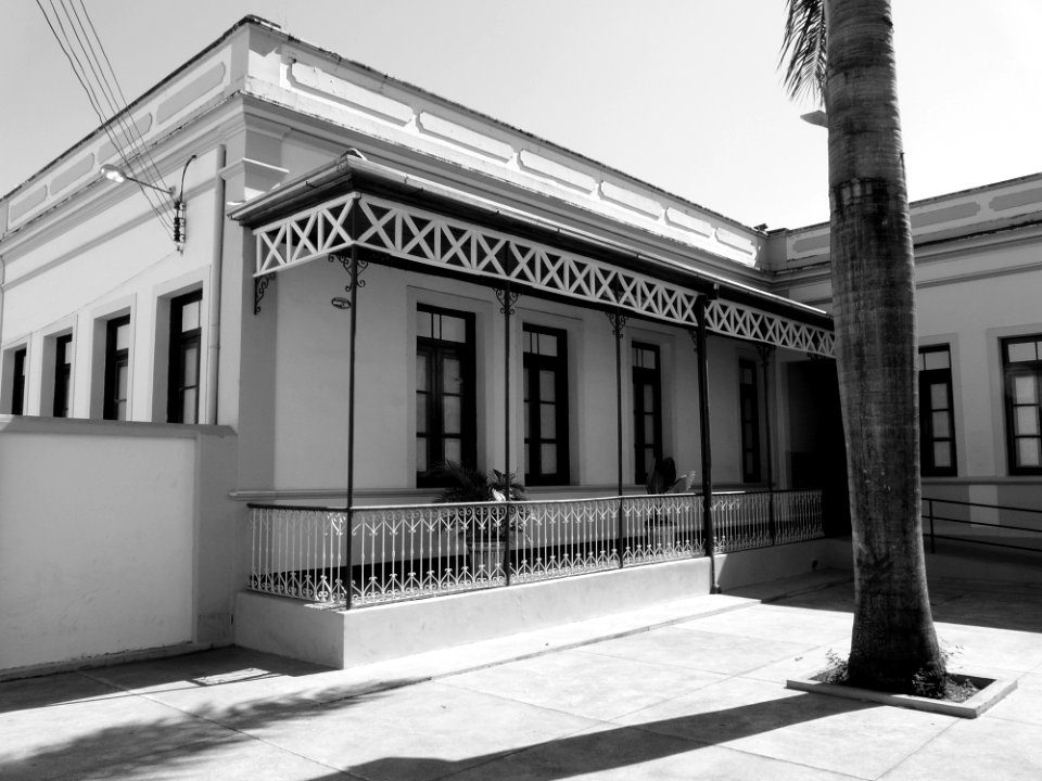 Landmark Black And White Infrastructure Building