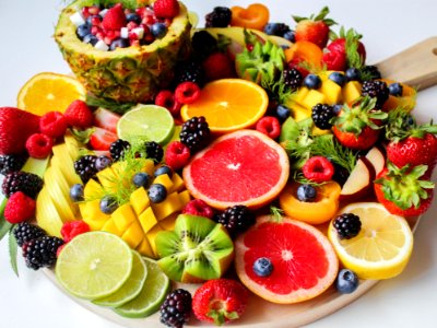 Sliced Fruits On Tray photo