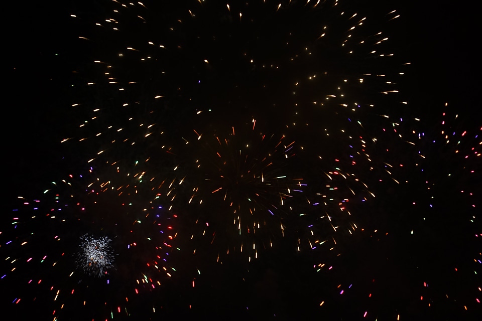 Shower of sparks pyrotechnics new year's day