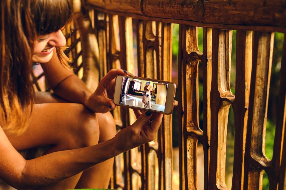 Woman Holding Smartphone